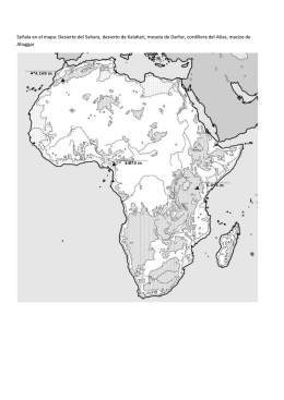 Señala en el mapa: Desierto del Sahara, desierto de Kalahari