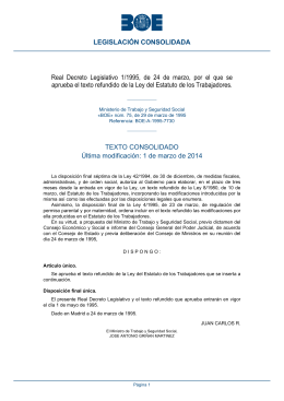 Estatuto de los Trabajadores - Dirección General de Industria y de la