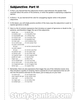 Subjunctive: Part VI