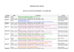 PROGRAMACION OFICIAL FESTIVAL DE CINE DE PONFERRADA