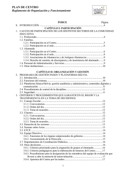 PLAN DE CENTRO Reglamento de Organización y