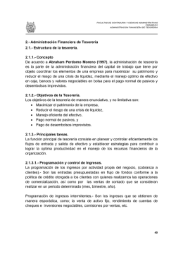 2.- Administración Financiera de Tesorería 2.1.