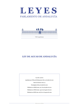 Ley 9/2010, de 30 de julio, de Aguas de Andalucía