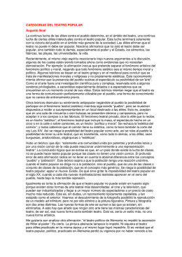 CATEGORIAS DEL TEATRO POPULAR Augusto Boal La continua