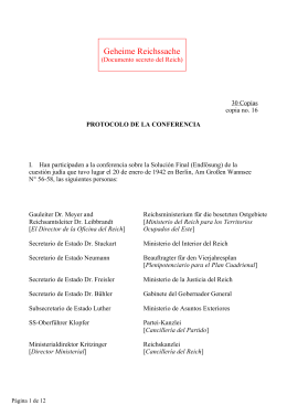 Texto del protocolo de la Conferencia de Wannsee