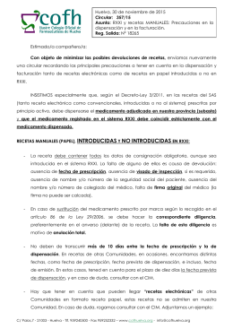 Estimado/a compañero/a - Colegio de Farmacéuticos de Huelva