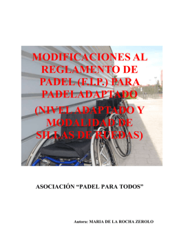 Reglamento Pádel Adaptado - Asociación Pádel Para Todos