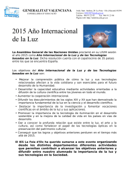 2015 Año Internacional de la Luz - IES La Foia d`Elx