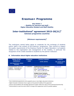 Erasmus+ Programme - Faculdade de Ciências e Tecnologia