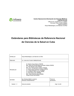 Estándares para Bibliotecas de Referencia Nacional de Ciencias de