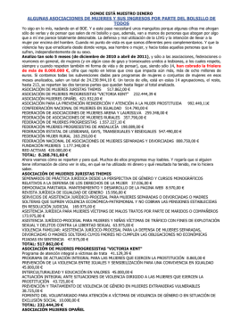 ALGUNAS ASOCIACIONES DE MUJERES Y SUS INGRESOS POR
