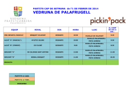 partits dissabte 1 de febrer