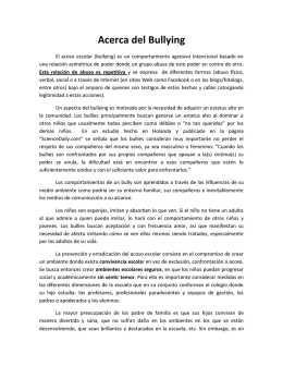 Acerca del Bullying - colegio saint francis