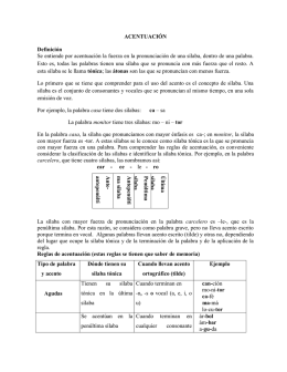 ACENTUACIÓN Definición Se entiende por acentuación la fuerza