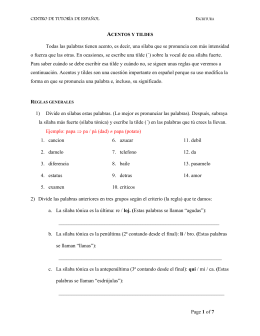 Acentos y tildes en español