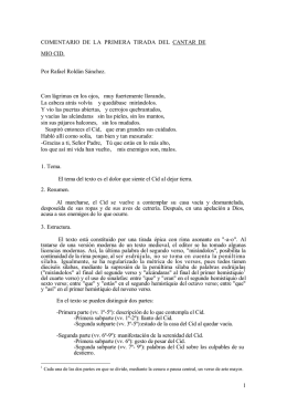 comentario de la primera tirada del cantar de mio cid - tras