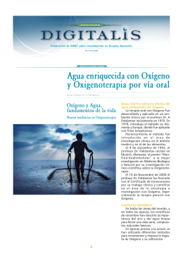 Agua enriquecida con Oxígeno y Oxigenoterapia por vía oral