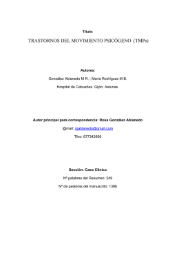 TRASTORNOS DEL MOVIMIENTO PSICÓGENO (TMPs)
