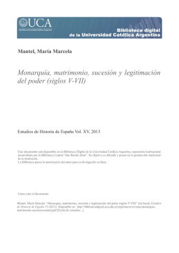 Monarquía, matrimonio, sucesión y legitimación del poder (siglos V