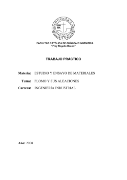 PLOMO Y SUS ALEACIONES Carrera