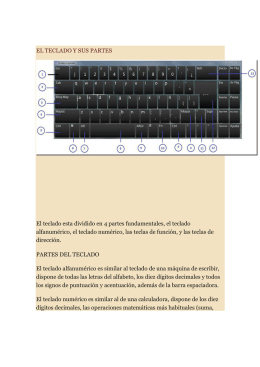 El teclado esta dividido en 4 partes fundamentales