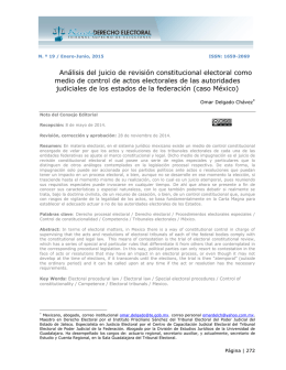 Análisis del juicio de revisión constitucional electoral como medio