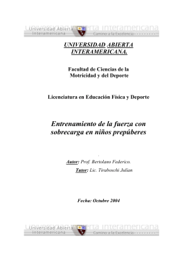 Entrenamiento de la fuerza con sobrecarga en niños