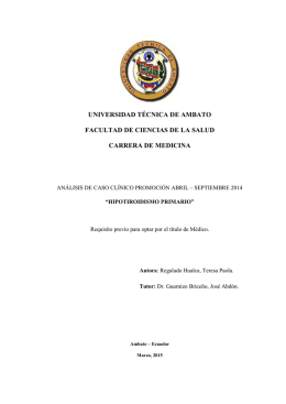Caso clinico Hipotiroidismo Primario