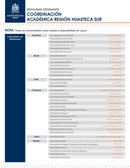 COORDINACIÓN ACADÉMICA REGIÓN HUASTECA SUR