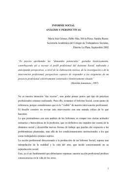Informe social. Análisis y Perspectivas