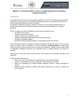 1 Módulo 1. La Hacienda pública: clave en la implementación de las