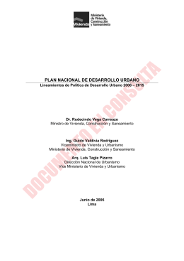 plan nacional de desarrollo urbano