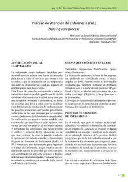 Proceso de Atención de Enfermería (PAE) Nursing care process