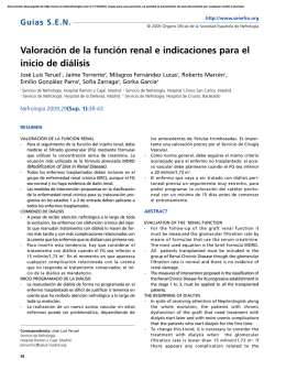 Valoración de la función renal e indicaciones para el inicio de diálisis