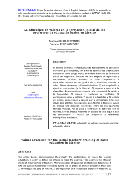 La educación en valores en la formación inicial de los profesores de