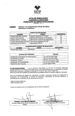 Asesor a la Inspección Fiscal de Obra.