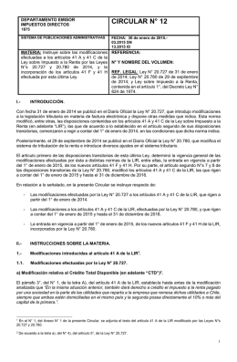 circular n° 12 - Reforma Tributaria 2014