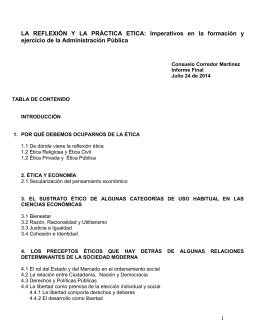 LA REFLEXIÓN Y LA PRÁCTICA ETICA