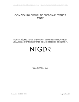 COMISIÓN NACIONAL DE ENERGÍA ELÉCTRICA