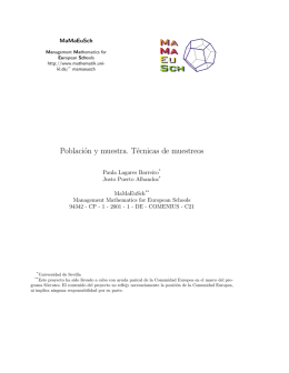 Población y muestra. Técnicas de muestreos