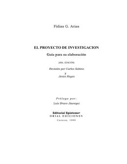 EL PROYECTO DE INVESTIGACION Guía para su elaboración