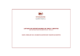 LISTADO DE EXPORTADORES DE VINOS Y MOSTOS