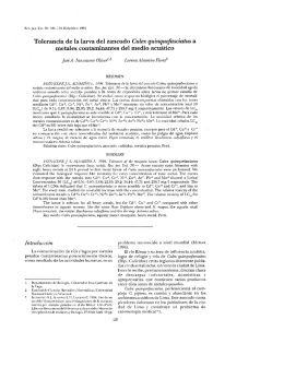 Tolerancia de la larva del zancudo Culex quinquefasciatus a