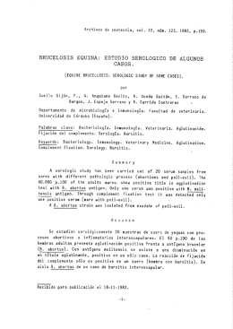 brucelosis equina : estudio serologíeco de algunos casos
