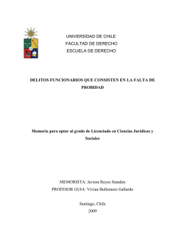 UNIVERSIDAD DE CHILE FACULTAD DE DERECHO ESCUELA