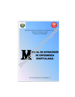 Manual de supervisión de enfermería hospitalaria
