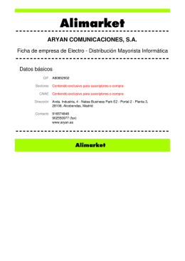 ARYAN COMUNICACIONES, SA - Empresas de Electro
