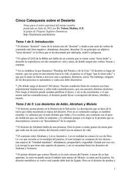 Cinco Catequesis sobre el Desierto
