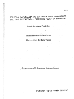 SOBRE LA NATURALEZA DE LOS PREDICADOS INERGAT1VOS