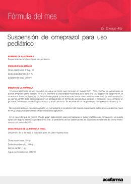 Fórmula del mes marzo 2015 - Suspensión de omeprazol para uso